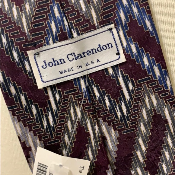 NWT JOHN CLARENDON Tie * All Silk * Italian - Picture 4 of 8